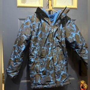 The Children’s Place Boys Blue & Black Fleece-Lined Winter Jacket Size 14